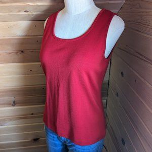 St. John Red Wool Blend Knit Tank
